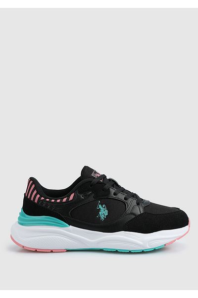 U.S. Polo Assn. U.S.POLO ASSN BLOSSOM 4FX – černo růžové, anatomicky pohodlné ležérní tenisky