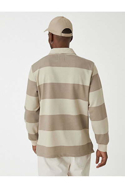 Koton Főiskolai pulóver póló nyakú, blokkolt