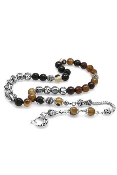 Tesbihane Αμαυρώστε μη μεταλλική φούντα σφαίρα κομμένο όνομα γραμμένο αχάτη Μαδαγασκάρης Φυσική πέτρα Χάντρες προσευχής