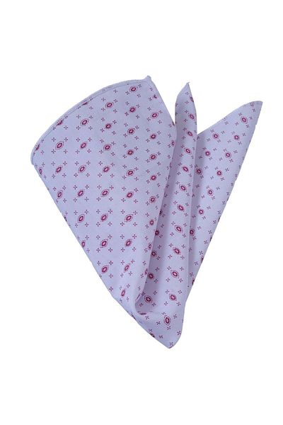 Exve Exclusive Burgundy Geometric Pattern Printed Cotton Collar Handkerchief on White