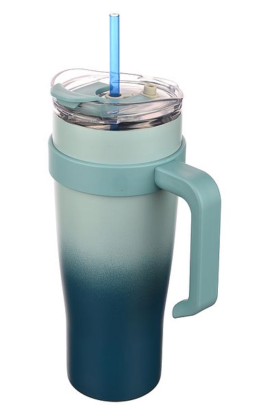 Emofom Essence 1 Liter Thermos Cup with Straw Double Walled Thermal Travel Cup