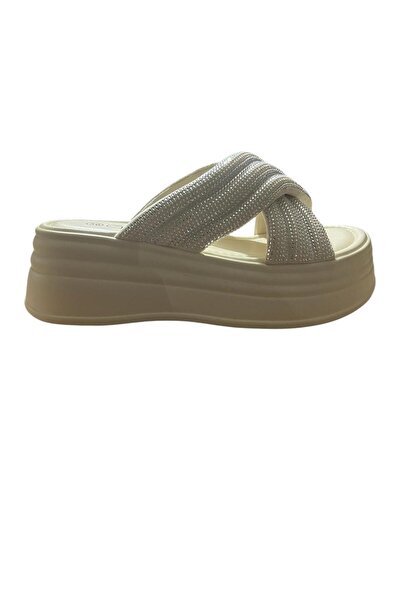 Guja ORİJİNAL GUJA 414-3 ORTOPEDİK DOLGU TOPUKLU TAŞLI ŞIK TERLİK