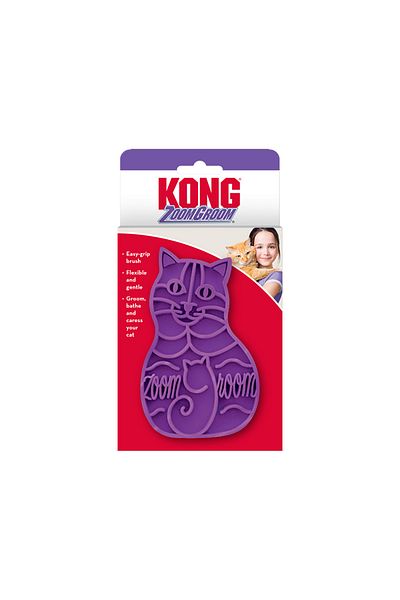 Kong Zoomgroom Cat Hair Comb Purple 11 Cm Pack Of 3