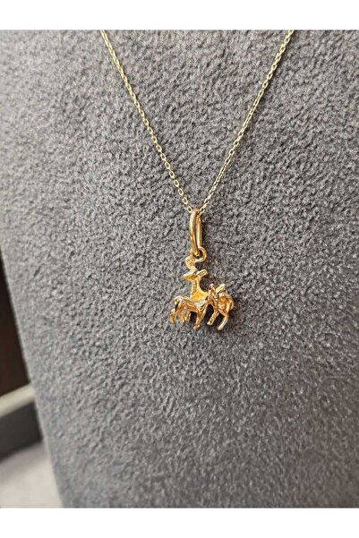 Berr Diamond 14 AYAR ALTIN ÜÇBOYUTLU ANNE-ÇOCUK CEYLAN KOLYE