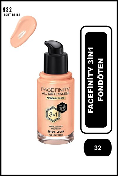 Max Factor Facefinity 3in1 Fondöten No:32 Light Beige