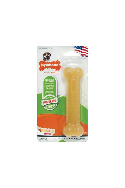 Nylabone Moderate Chew Chicken Chew Toy - Wolf Pack Of 2
