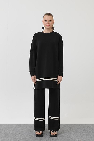 Puane Women's Grosgrain Detailed Suit - 14291Tks - Black