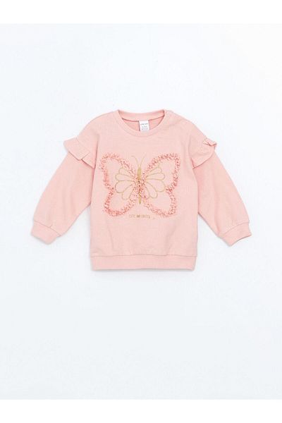 LC Waikiki Crew Neck Sweatshirt and Leggings for Baby Girl - Set of 2