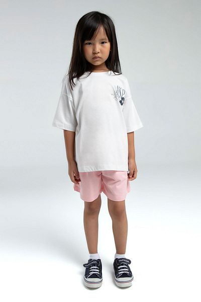 U.S. Polo Assn. U.S. Polo Girl Back Printed Shorts Suit 4-15 Years White