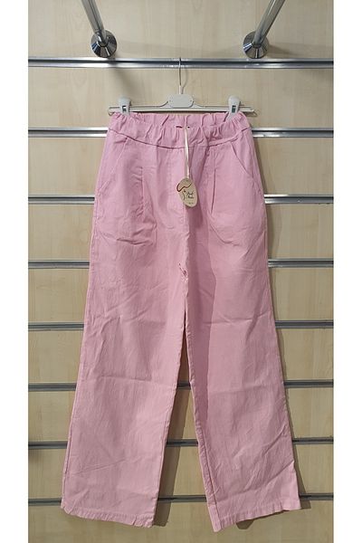 Park Moda Italian Trousers Plain Pattern Wide Leg
