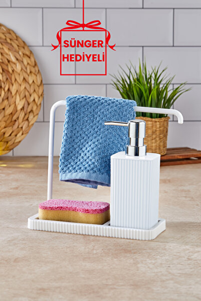 Homie ESTE- Askılı Mutfak Sıvı Sabunluk - Mutfak Bezi Askılı, Sünger Hazneli ...
