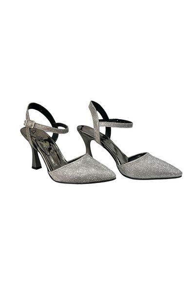 VeliKundura Women's Platinum Ankle Lace-Up Heeled Stiletto Evening Dress Shoes