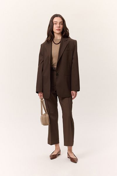 Manuka Brown Straight Cut Trousers