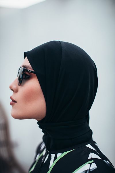 MASSMİZO Black Women's Fully Covered Hijab Outer Bonnet
