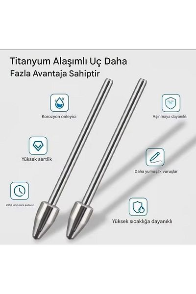 gökmer Tab S Pen Pen Refill Tip Tab S8/S8+/S8 Ultra,S9/S9+/S9Ultra,S10/S10+Compatible 2 Titanium