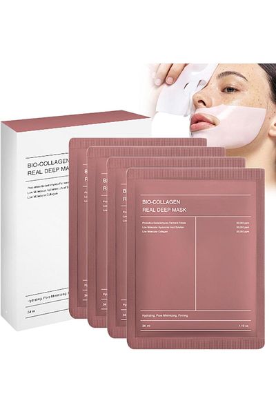 Biodance 4 Pcs Bio-Collagen Real Deep Mask, Deep Collagen Overnight Mask, Bio Collagen Face Mask