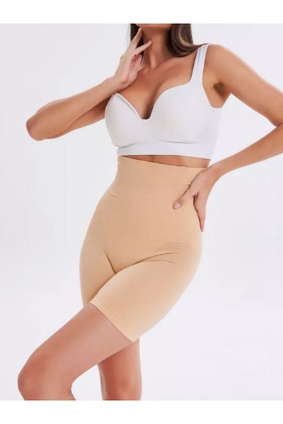 FİTFORMGİYİM Laser Cut Pirate Skin Color Shia Shorts Model: Maritius Light Tightener Enlarger