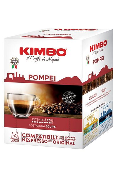 Kimbo Pompei Nespresso Compatible Capsule Coffee (Box of 50)