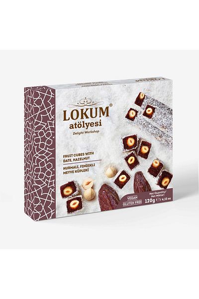Lokum Atölyesi Fruit Cubes with Dates, Hazelnuts 120g