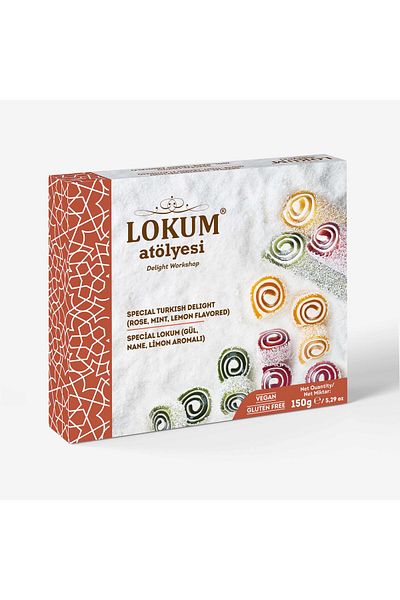 Lokum Atölyesi Special Turkish Delight (Rose, Mint, Lemon Flavored) 150g