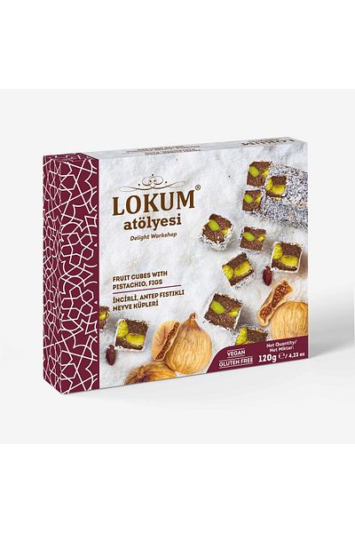 Lokum Atölyesi Fruit Cubes with Figs, Pistachios 120g