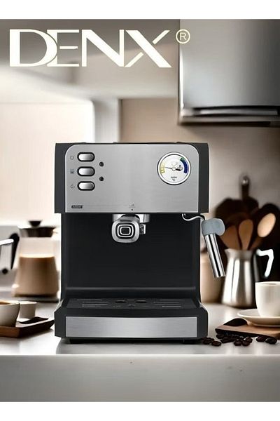 Denx 1.6L 850W Espresso, Milk Frothing, Cappuccino, and Latte Maker at Home