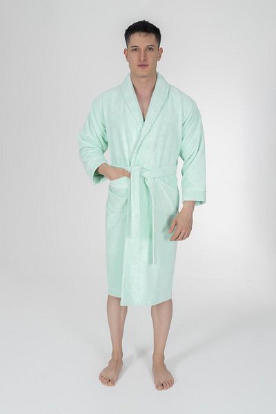 VAROL Bamboo Bathrobe - Ribbed Shawl Collar