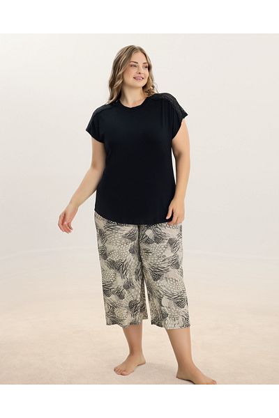 Sevim Set pijamale Capri Plus Size 16218