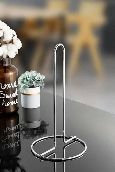 TncPatiShop Metal Paper Towel, Chrome Plated Upright Towel & Standard Large Size Roll