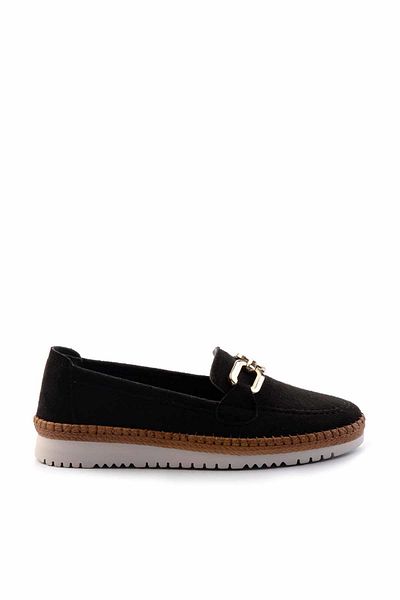 Bambi Espadrile K pentru femei din piele intoarsa neagra 01536103202