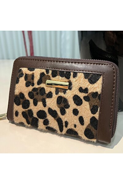 essacraft Шкіряний гаманець з леопардовим принтом