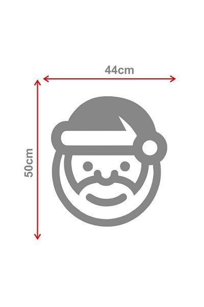 New Jargon Χαριτωμένο αυτοκόλλητο Προτομή με Emoji Άγιου Βασίλη 44x50cm Πράσινο Χριστουγεννιάτικο Στολίδι