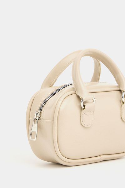 Madamra Cremefarbene Mini-Retro-Tasche mit Kreuzriemen für Damen
