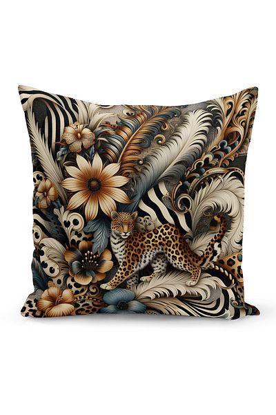 Bertille Home Класическа двустранна калъфка за възглавница с дигитален печат от серията Leopard (леопард)