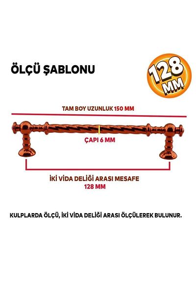 Badem10 Mobilier din metal Auger Roz (128 MM-12,8 CM) Mâner dulap sertar bucătărie