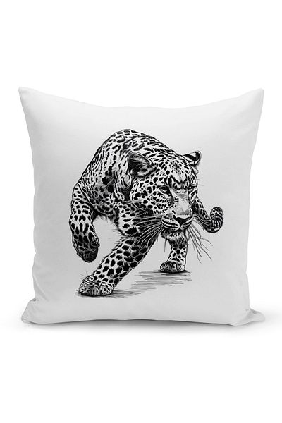 Bertille Home Husă de pernă cu imprimare digitală cu două fețe din seria Leopard clasică (Leopard)