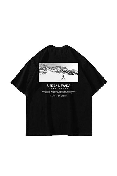 Sekizbiraltı Μαύρο μπλουζάκι με στάμπα Sierra Nevada Oversize Unisex