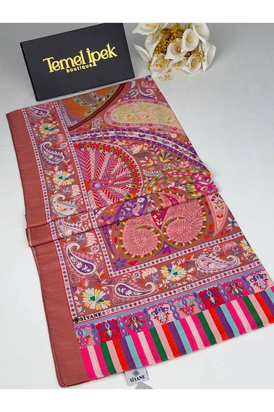 Siyane Patterned Cotton Fabric Shawl 75X190 cm