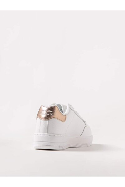 Versace Kadın Yuvarlak Burun Lamine Deri Bağlamalı Orta Kalın Topuk Beyaz Ayakkabı 78va3sj5zpb10-003