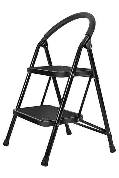 Cady One Portable folding 2 step ladder with extra wide anti-slip heavy duty steel pedal with hand grip