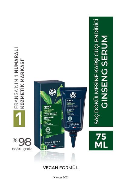 Yves Rocher Ginseng Serum - Anti-Hair Loss, Strengthening - Vegan-75 ml