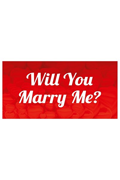 New Jargon Will You Marry Me Evlilik Teklifi Afişi Pankartı 100 X 50 Cm