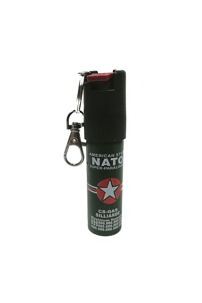 Depox NATO Mini-Spray paralizant, tip breloc, propulsie cu reacție, 20 ml
