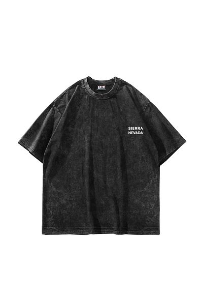Sekizbiraltı Μαύρο μπλουζάκι με στάμπα Sierra Nevada Oversize Unisex Washed