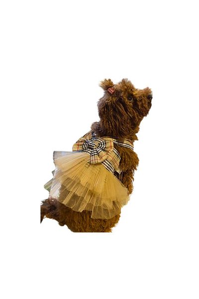 GedyCo Beige Plaid Small Breed Dog Dress - Tutu