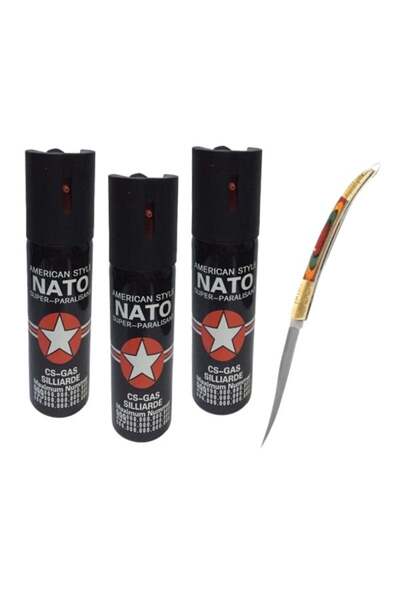 Depox Španělská modelová sada 20,5 cm a tři pepřové spreje, sebeobrana, 90 ml