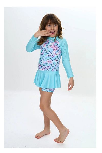 My Kids Wear Costum de baie cu model pentru fete cu detaliu de fustă