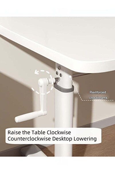 Taimi Desk Modern Design Height Adjustable with Steel Legs, Computer desk, Study, 100X60cm - White