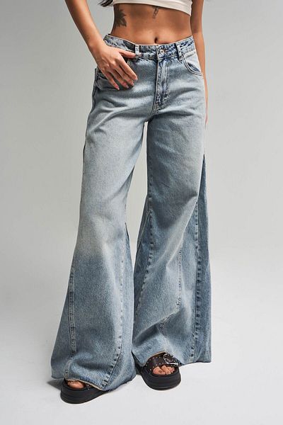 its basic Blugi de zăpadă pentru femei Culoare 4S5-32 Super Palazzo Fit 100% Koton Denim Jeans