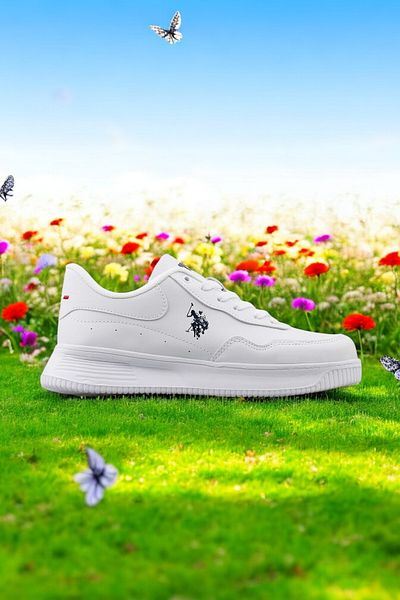U.S. Polo Assn. A 1550477   Tenis casual alb de damă